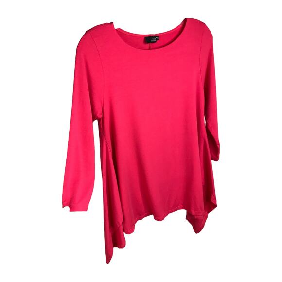 Lisa Bayne Top Womens XS Blouse Y2K Whimsygoth Boatneck 3/4 Sleeve Tunic Preppy - Picture 2 of 6